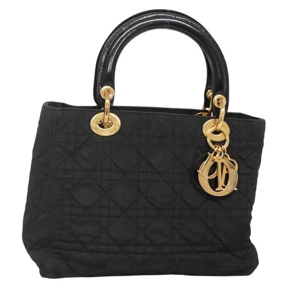 DIOR Canage Hand Bag Nylon Black Gold - Picture 1 of 12